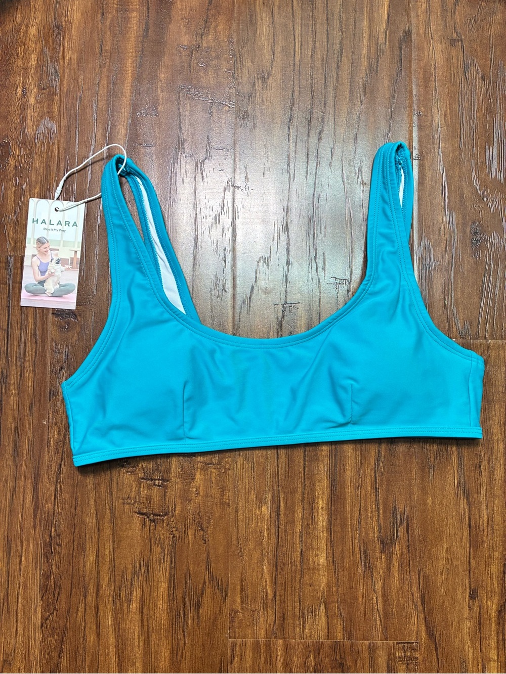 HALARA Lake Blue Scoop Bralette/ Swim Top Medium